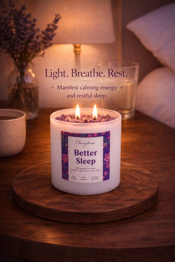 023abe97-7a52-40c1-b939-a16653b23562 Amethyst Crystal Candle (80ml) | Lavender Aromatherapy | Better Sleep Calm & Stress Relief