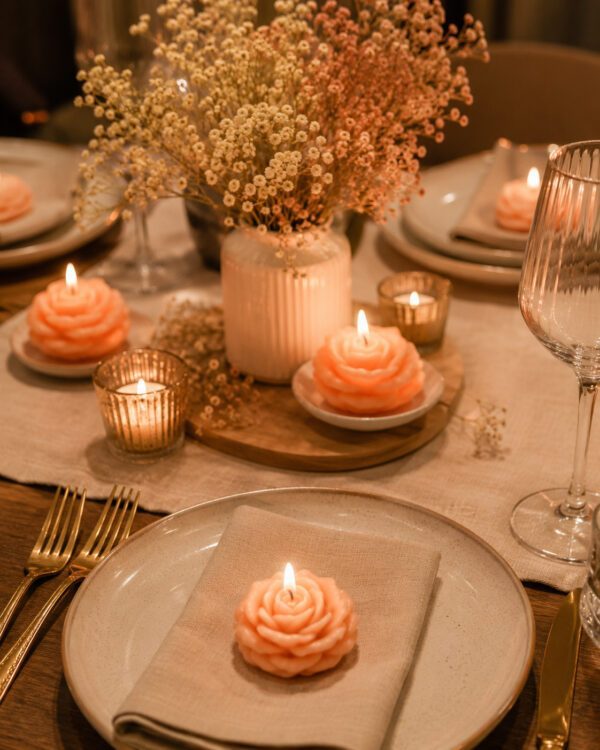 Mini Rose Candle - Set of 10