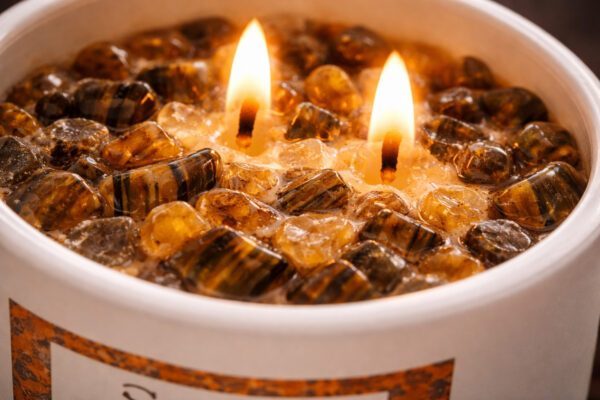 Tiger Eye Crystal Candle (80ml) | Luxury Oud Aromatherapy | Confidence Strength & Protection