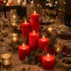 Ribbed pillar candles - Set of 2