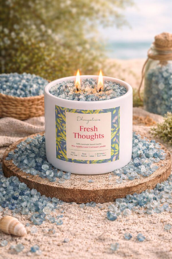 Blue Apatite Crystal Candle (80ml) | Mint Aromatherapy