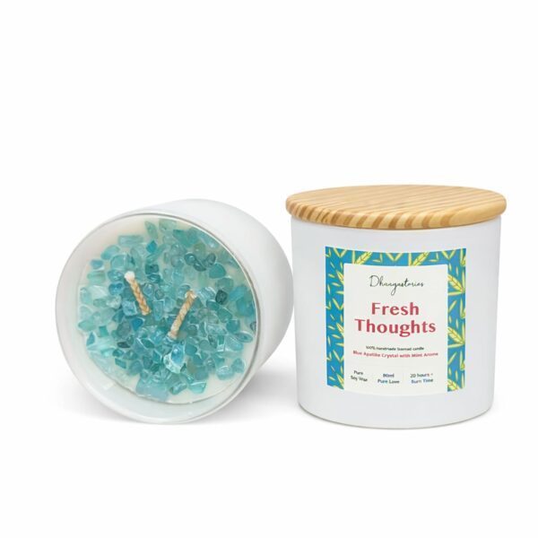 Blue Apatite Crystal Candle (80ml) | Mint Aromatherapy