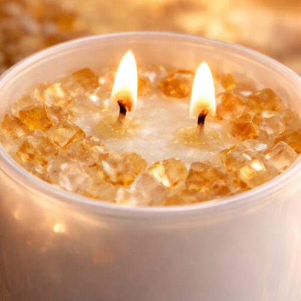 Citrine Healing Crystal Candle (80ml) | Attract Money & Abundance Aroma | Wealth Prosperity Manifestation