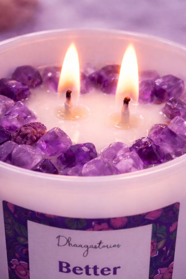7ab85cdb-b15b-4886-9acb-c475d88bbe76 Amethyst Crystal Candle (80ml) | Lavender Aromatherapy | Better Sleep Calm & Stress Relief