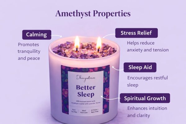 929a189f-9910-4d51-86d7-67503b00ee8d Amethyst Crystal Candle (80ml) | Lavender Aromatherapy | Better Sleep Calm & Stress Relief