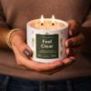 Clear Quartz Crystal Candle (80ml) | Orange Aromatherapy | Mental Clarity Focus & Positive Energy