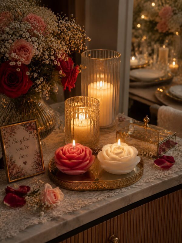 Chandni Rose Candle - Set of 2